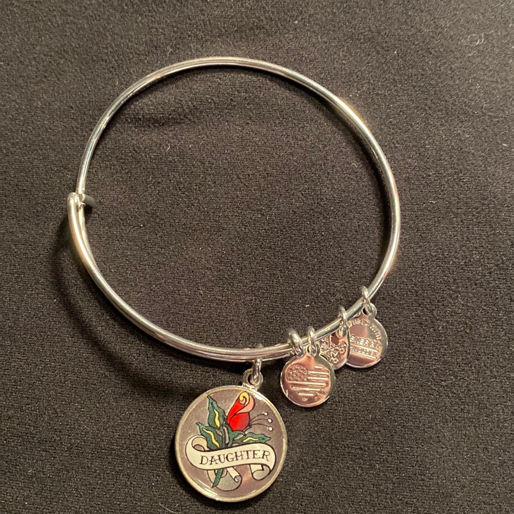 Authentic Alex and Ani silver bracelet with daughter charm